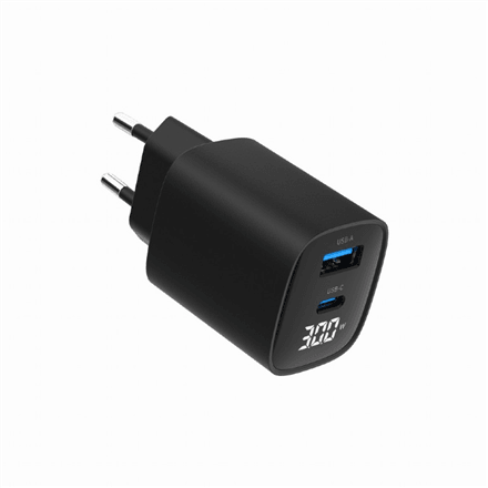 Gembird TA-UC-PDQC30LCD-BK-01 fast charger, 30 W, LCD display