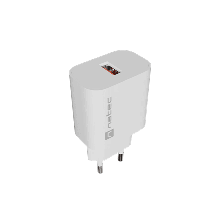 Natec Ribera USB Charger 1X USB-A 18W, White