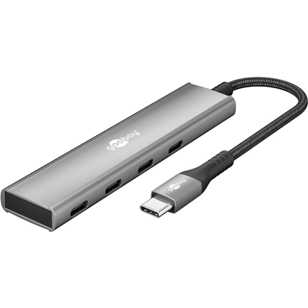 USB-C jagur Goobay Slim 76564, 4 × USB-C, 5 Gbit/s, hall