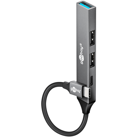 Goobay Slim 74459 USB-C hub, 4 USB-C/USB-A ports, 5 Gbit/s