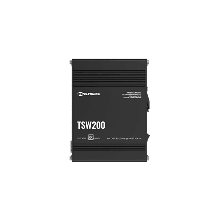 Промышленный коммутатор PoE+ Teltonika TSW200, 8 портов PoE+, 2 SFP