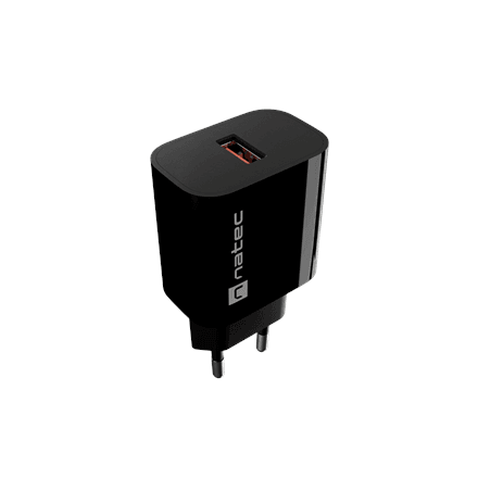 Natec Ribera USB Charger 1X USB-A 18W, Black