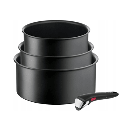 TEFAL Pot Set, 4 pcs | L7649453 Ingenio Ultimate | Aluminum | Black