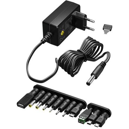 Goobay | 64568 Universal Power Supply 3 V - 12 V, Max. 12 W, Black