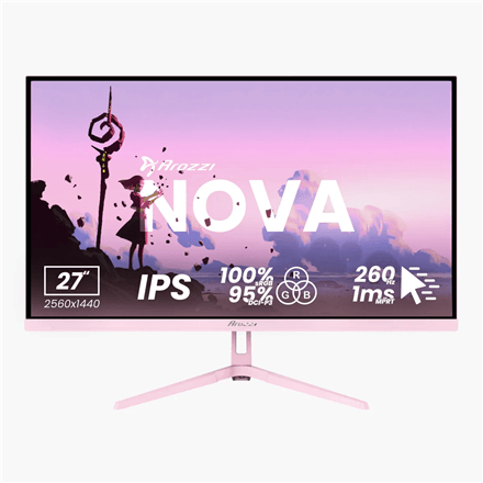 Монитор Arozzi Nova, 27″ IPS, QHD, 260 Гц, розовый