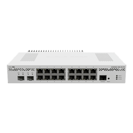 MikroTik CCR2004-16G-2S+PC Ethernet router, 16 gigabit ports