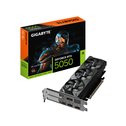 GIGABYTE GeForce RTX 5050 OC Low Profile graphics card, 8 GB GDDR6