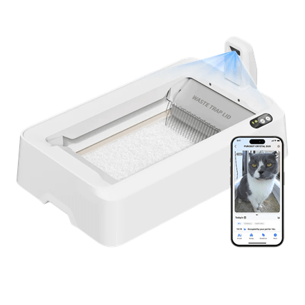 PETKIT Purobot Crystal Duo with Camera Self-Cleaning Cat Litter Box | White