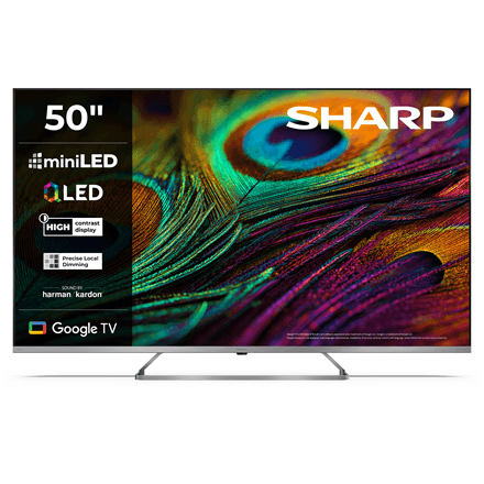 Sharp 50JP7265E 50-tolline 4K QLED Mini LED nutiteler, hõbedane