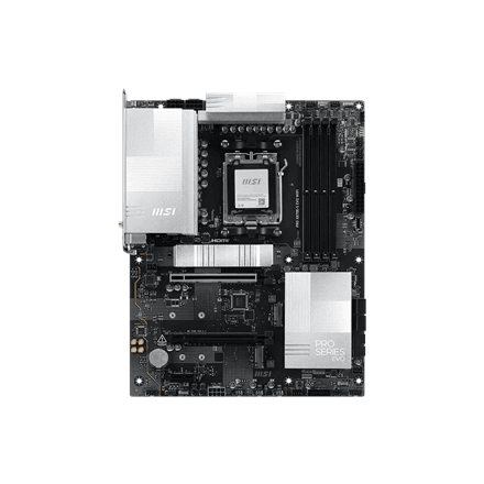MSI PRO X870E-S EVO WIFI | Processor family AMD | Processor socket AM5 | DDR5 | Supported hard disk drive interfaces SATA, M.2 | Number of SATA connectors 4