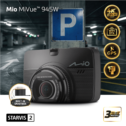 Mio Premium 4K, STARVIS 2, Wi-Fi, GPS Dash Cam | MiVue 945W | GPS | Wi-Fi