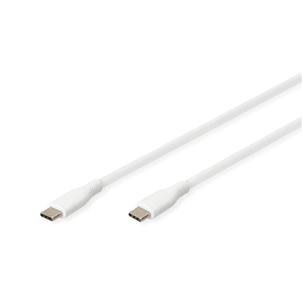 Digitus AK-300341-010-W silicone USB cable, USB-C to USB-C, 60 W, 1 m