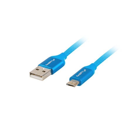 Lanberg | USB Micro to USB-A 2.0 Cable Blue Premium QC 3.0, 1 m | CA-USBM-20CU-0010-BL | USB Micro to USB Type-A