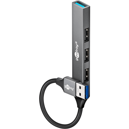 USB-jagur Goobay Slim 74456, USB-A – 4 × USB-A, 5 Gbit/s