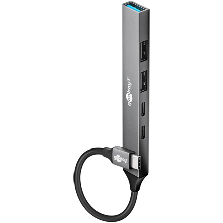 Goobay Slim 74460 USB-C hub, 5 USB-C/USB-A ports, 5 Gbit/s