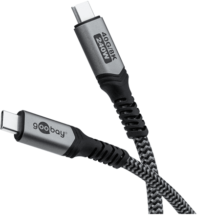 USB-kaabel Goobay 74213, USB-C – USB-C, USB4, 240 W, 1,8 m