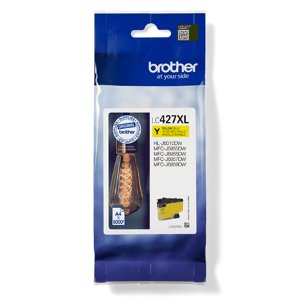 Brother LC427XLY tindikassett, kollane, 5000 lk