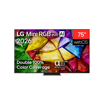 LG 75MRGB87B3B 75-tolline 4K evo AI Mini RGB nutiteler, webOS