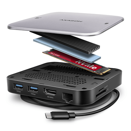 USB-C jagur AXAGON HMC-UFO, 9-ühes, 10 Gbit/s