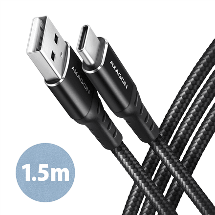 USB-kaabel Axagon BUCM-AM15AB, USB-C – USB-A, 1,5 m