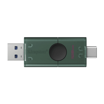 Kingston DataTraveler Duo 128 GB USB-mälupulk, must-roheline