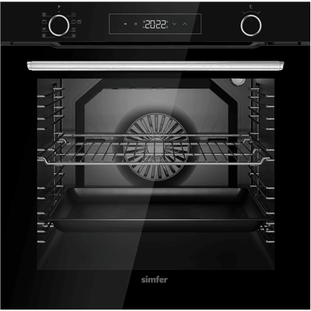 Simfer Oven | BI-81608P | 80 L | Multifuncional | Pyrolytic | Electronic | Steam function | Convection | Height 59.5 cm | Width 59.6 cm | Black