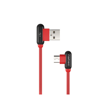 USB-kaabel Natec Prati, nurgapistikuga, USB-C – USB-A, 1 m, punane