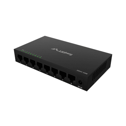 Lanberg DSM1-1008 network switch, 8 ports, Gigabit Ethernet, metal case