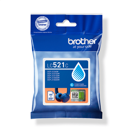 Brother LC521C ink cartridge, cyan, 500 pages