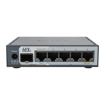 Ruuter MikroTik hEX S (2025), 5 gigabitist porti