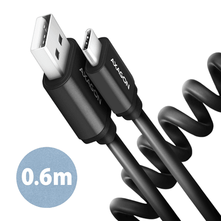 USB-kaabel Axagon BUCM-AM10TB, USB-A – USB-C, USB 2.0, 0,6 m