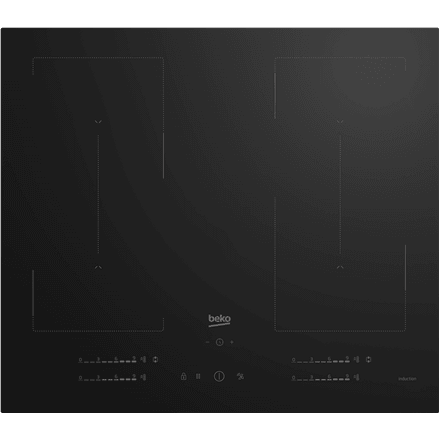 BEKO Hob | HII64720QUF2T | Induction | Number of burners/cooking zones 4 | Touch | Timer | Black