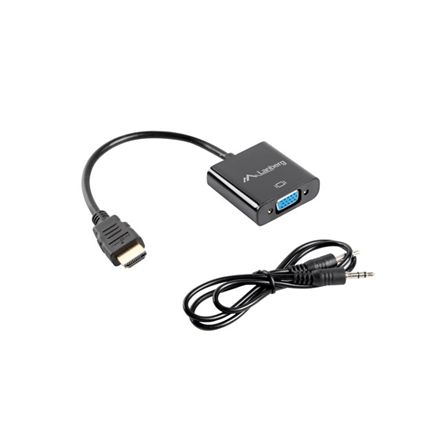 Lanberg HDMI, Mini Jack 3.5 mm, VGA Adapter | AD-0017-BK | 20 m