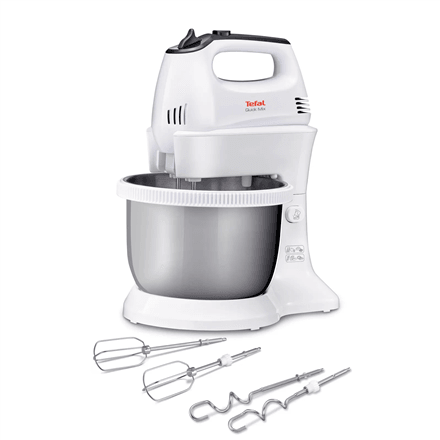 TEFAL HT312138 Quickmix | Hand Mixer | 300 W | Number of speeds 5 | Turbo mode | White/Stainless steel