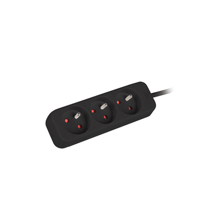 Lanberg Cable Power Strip, 3X French Outlets Quality-Grade Copper, 1.5 m | PS0-03E-0150-BK