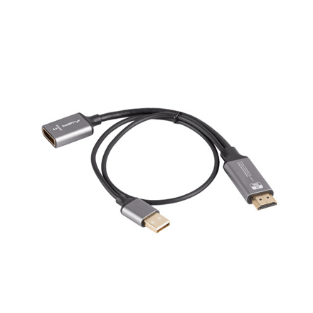 Videoadapter Lanberg AD-HD-DP-02, HDMI – DisplayPort, 4K, 20 cm, hõbedane