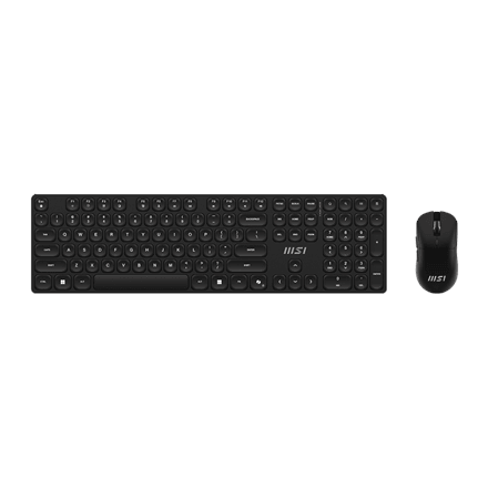 Комплект клавиатура и мышь MSI Forge K210, беспроводной, US, чёрный