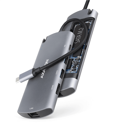 USB-C хаб AXAGON HMC-6M2 Combo, 6 в 1, SuperSpeed