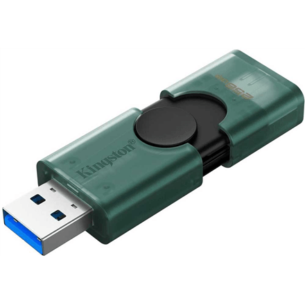 USB-флешка Kingston DataTraveler Duo 256 ГБ, чёрно-зелёная