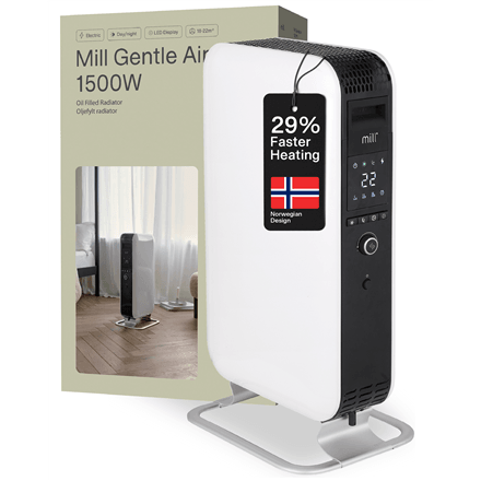Mill AB-H1500DN õliradiaator 1500 W, 16-24 m² ruumidele, valge