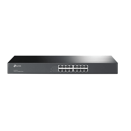 TP-Link TL-SF1016 network switch, 16 ports, Fast Ethernet, rackmount
