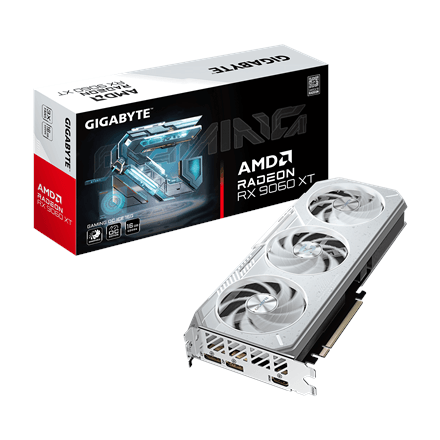 GIGABYTE Radeon RX 9060 XT GAMING OC ICE graphics card, 16 GB GDDR6