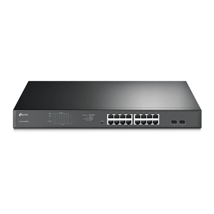 TP-Link TL-SG1218MPE network switch, 16 PoE+ ports, 2 SFP, web managed