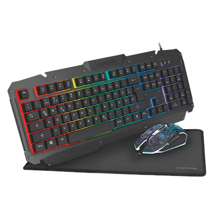 Logilink ID0185 Gaming-Set klaviatuur, hiir ja padi