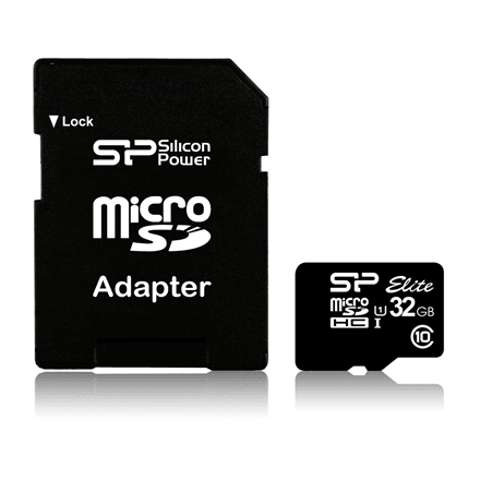 Silicon Power Elite UHS-I 16 GB MicroSDHC Card with SD Adapter