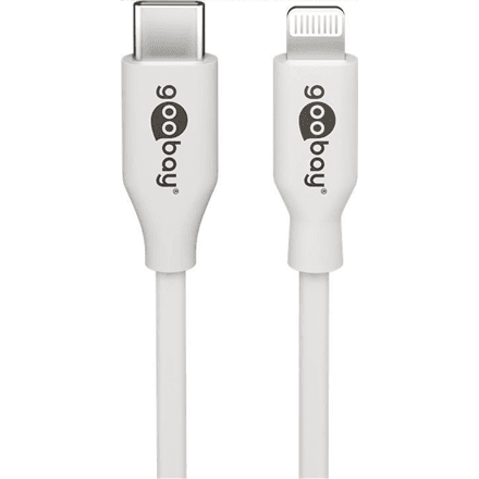 Кабель Goobay USB-C — Lightning, 2 м, белый, MFi, до 87 Вт