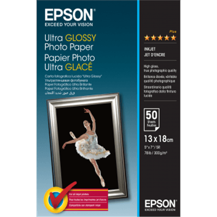 Epson Ultra Glossy fotopaber, 13×18 cm, 300 g/m², 50 lehte