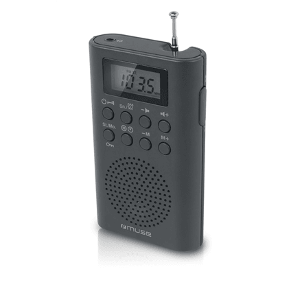 Muse M-03R taskuraadio FM-vastuvõtuga, must