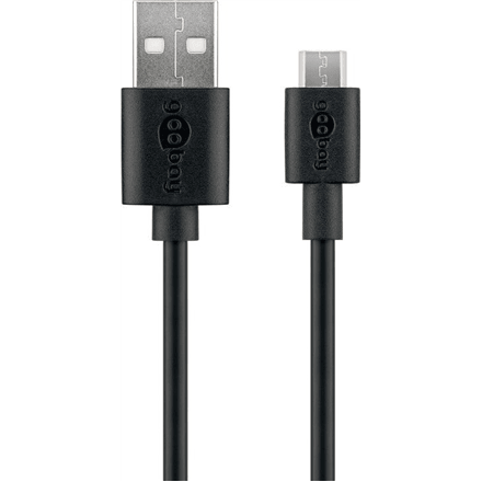 USB-kaabel Goobay 46800, USB-A – Micro-USB, 1 m, must