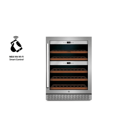 Винный шкаф Caso WineChef Pro 40, 40 бутылок, 2 зоны, нержавеющая сталь